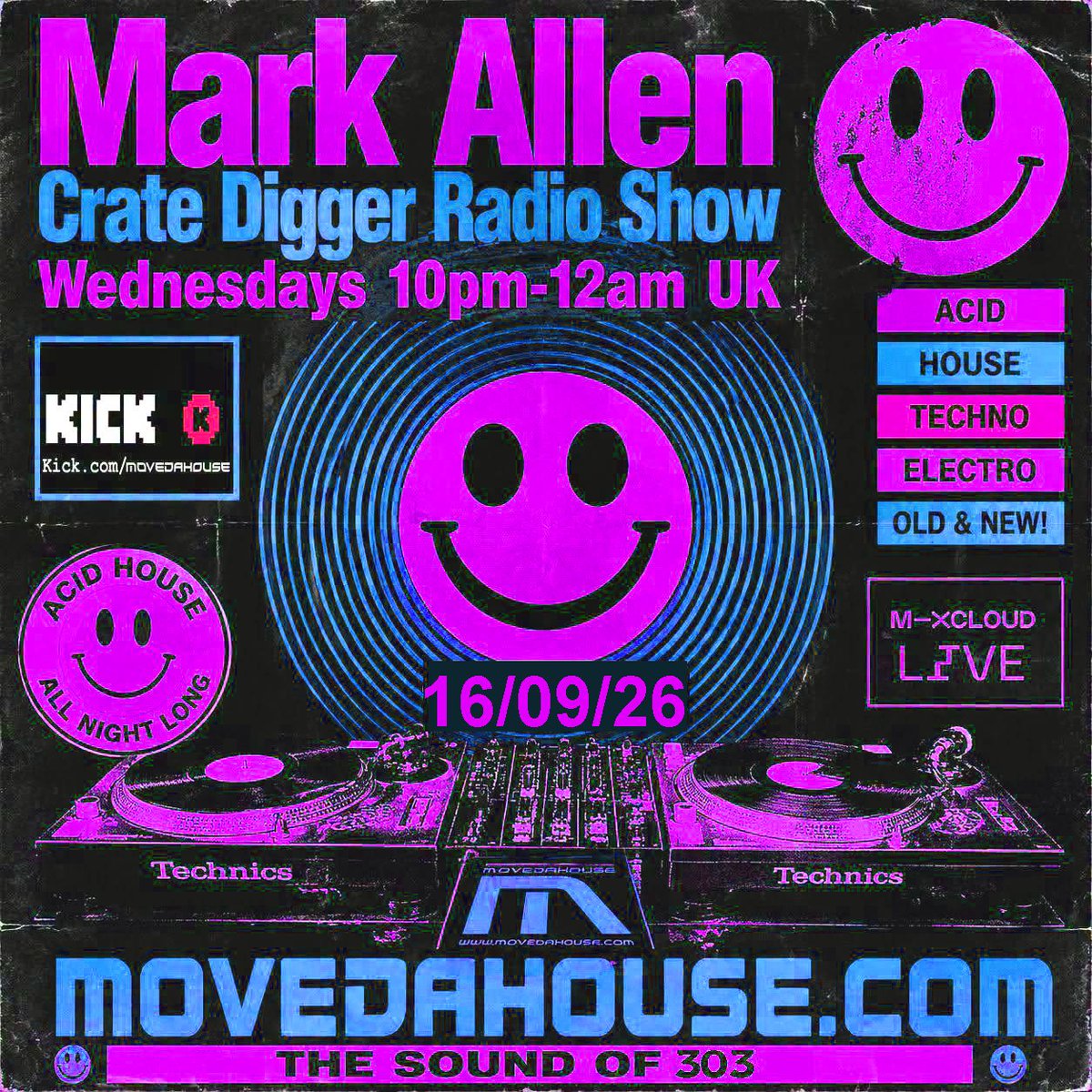 #Wednesday 16th/9 #movedahouse #live #radioshows #livestreaming #inthemix from 10pm-12am UK - Mark Allen-Crate Digger Radio…