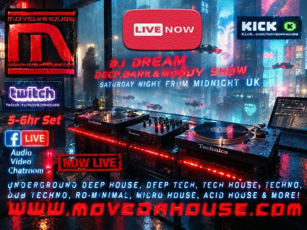 Now playing #livedjset on MoveDaHouse #Radio #LIVESTREAMING MIDNIGHT-LATE UK- DJ DREAM-DEEP, DARK & MOODY SHOW…